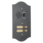 COMELIT - Serie Roma - Pulsantiera audio/video 3 pulsanti, ottone PVD antracite 3mm, per gruppo Ikall, portalampada
