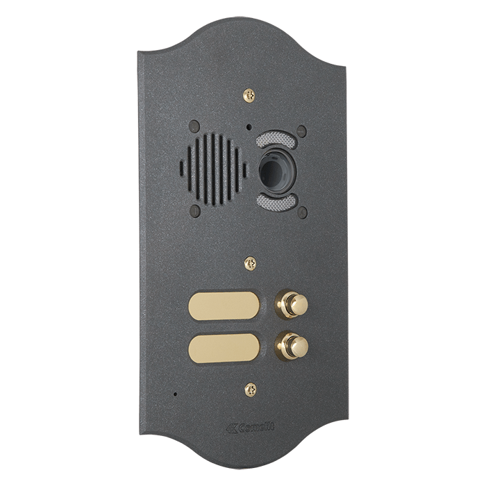 COMELIT - Serie Roma - Pulsantiera audio/video 24 pulsanti 4 file, ottone PVD antracite 3mm, per gruppo Ikall, portalampade