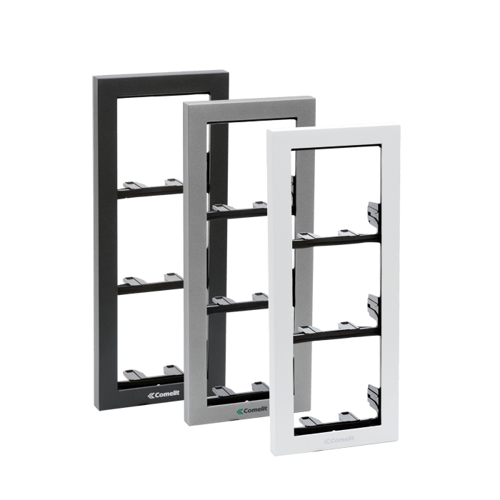 COMELIT - Serie Ikall - Telaio da parete 1 modulo, alluminio pressofuso antracite, 125x125x37.5mm