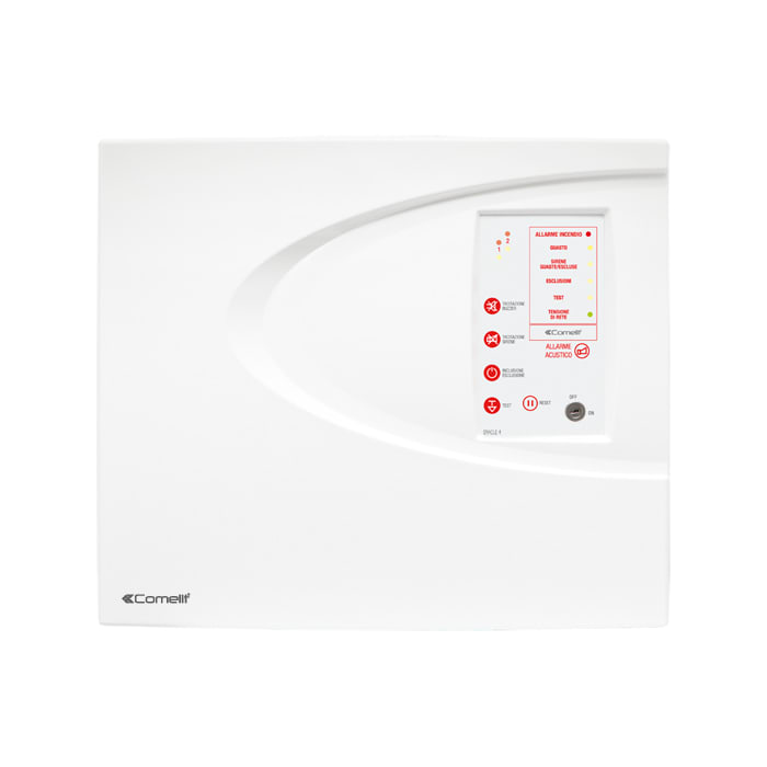 COMELIT - Centrale Eracle convenzionale 2 zone, 32 sensori/zona, walk test, batteria 12V 7Ah, EN54-2/4
