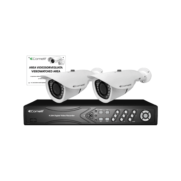 COMELIT - Serie Advance - Telecamera IP vandaldome 4MP, varifocale 2.8-12mm, LED IR 50m, IK10, microfono, slot SD, IP67, 12V e PoE, ONVIF