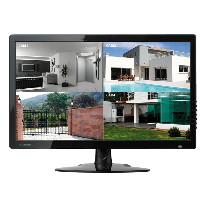 COMELIT - Monitor LED 24" Full HD 16:9, ingressi VGA/HDMI, audio, VESA 75x75, base tavolo inclusa