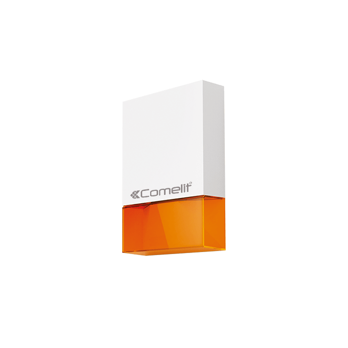 COMELIT - Sirena wireless da esterno bianca, batteria inclusa, configurabile da remoto, funzione deterrente