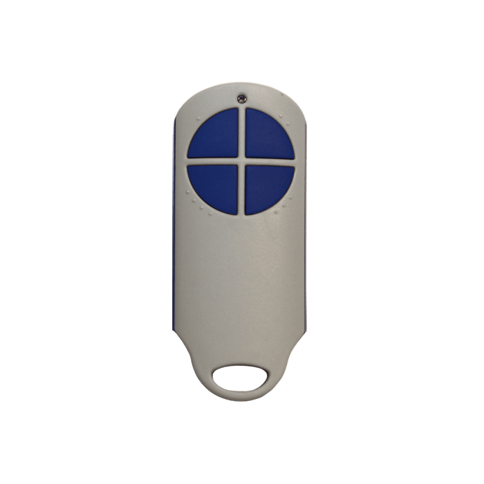 COMELIT - Trasmettitore bi-tecnologia 868MHz blu 4 tasti, badge Mifare integrato, portata 80-120m