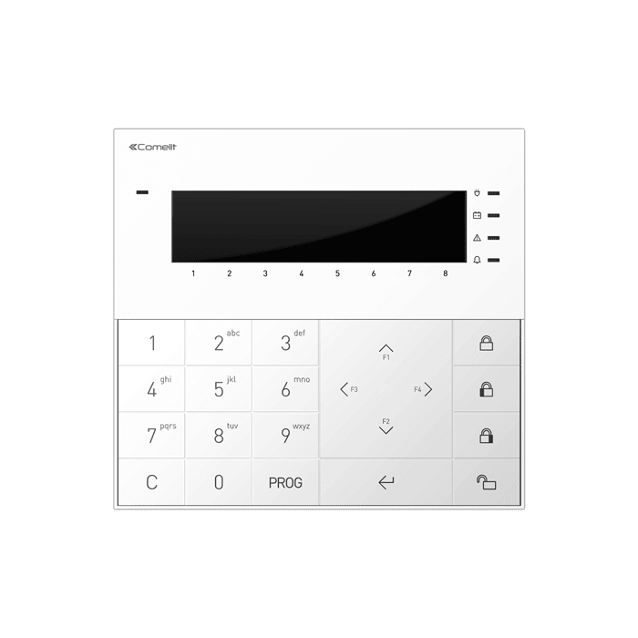 COMELIT - Serie Vedo - Tastiera LCD soft-touch standard, 2 ingressi, 4 tasti funzione configurabili, 137x127x24mm