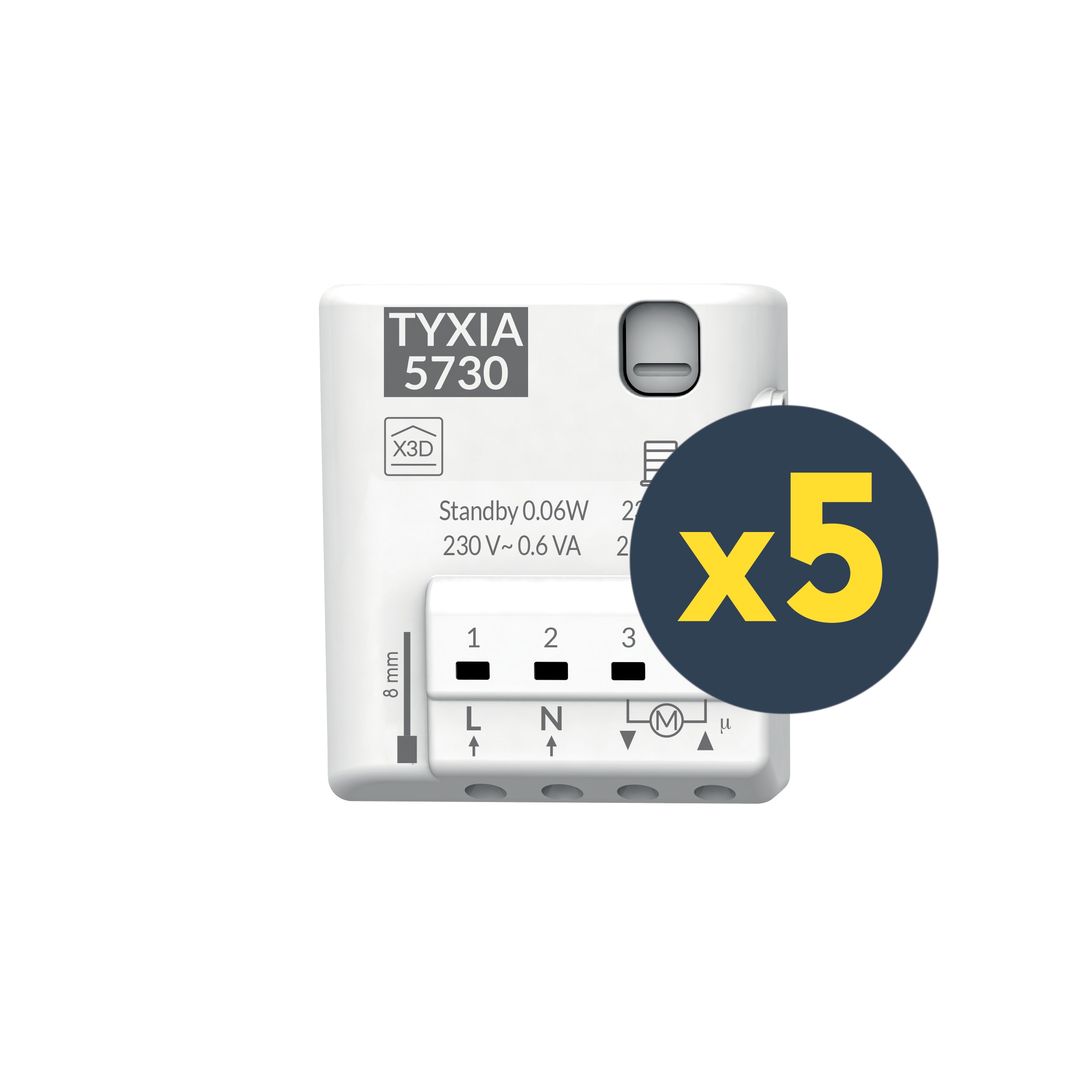 DELTA DORE - Pack composto da 5 ricevitori Tyxia 5730 - 230 V per motori di tapparelle fino a 2 A