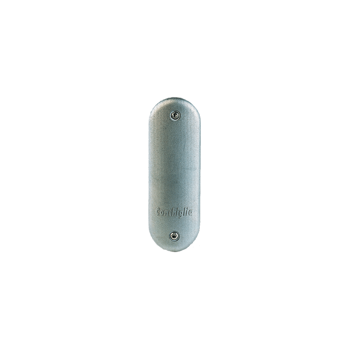 DKC EUROPE - Serie SMW - Portello in alluminio per palo diam. 101-114 mm, feritoia 45x186 mm, testate semitonde