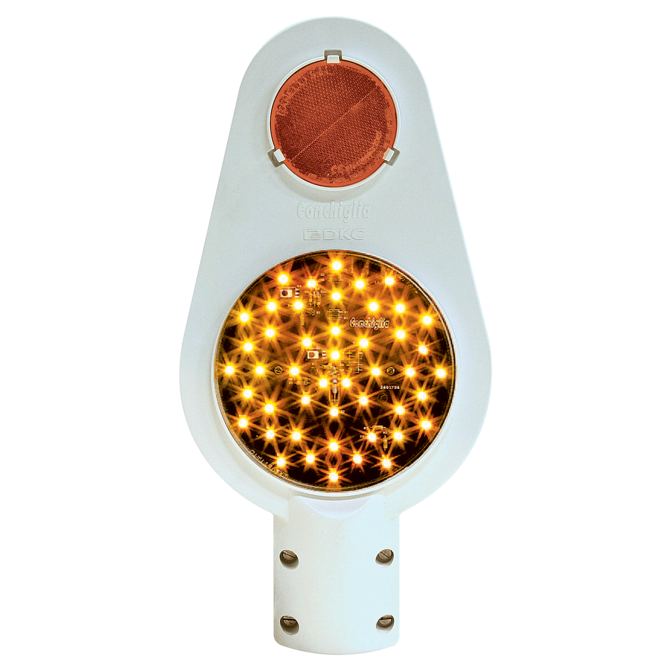 DKC EUROPE - Serie LSA33 - Segnalatore stradale a stelo, a luci concentriche con 1 lampada a led