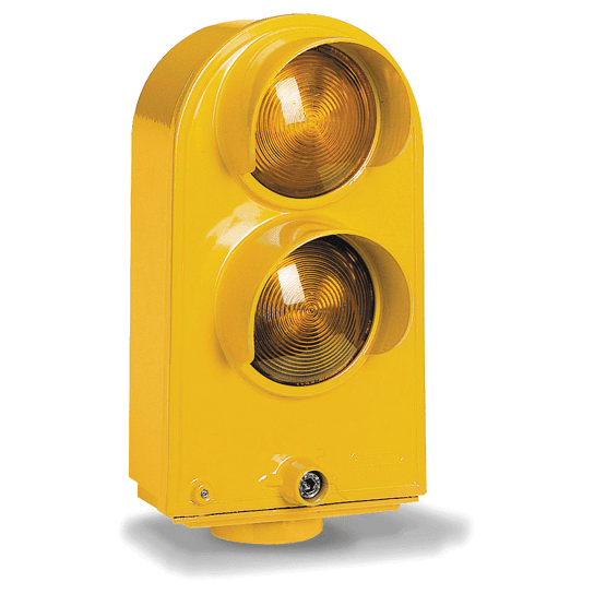 DKC EUROPE - Serie SCB - Segnalatore semaforo a due luci, lenti arancio-arancio, diam. tubo 1,5 pollici (49 mm)