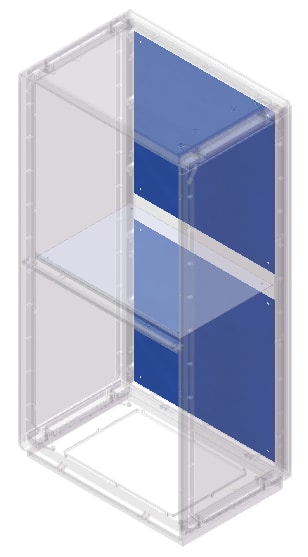 DKC EUROPE - Acc. per Serie GRAFI 9 - Piastra di fondo, in acciaio spessore 2mm, per vano altezza 883 mm