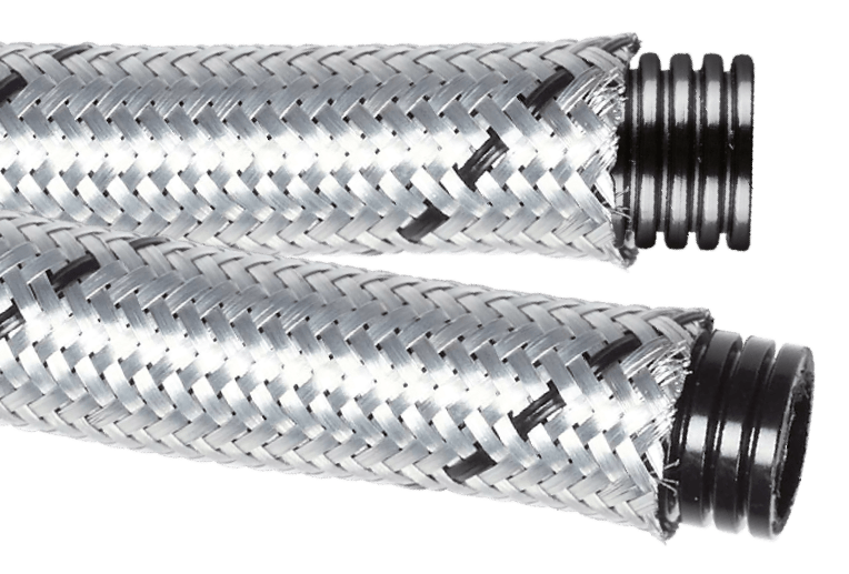 DKC EUROPE - Tubo flessibile in poliammide PA6 28,4 x 34,5 mm, con treccia in acciaio zincato, AD34,5