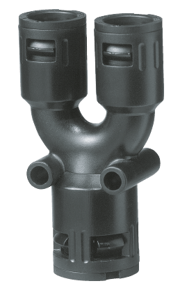 DKC EUROPE - Raccordo di distribuzione a Y-PA, IP68, nero, AD42,5-42,5-54,5