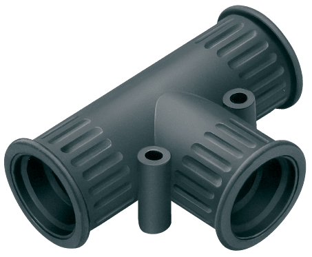 DKC EUROPE - Raccordo di distribuzione a T in TPE, IP68, nero, AD18,5-18,5-18,5