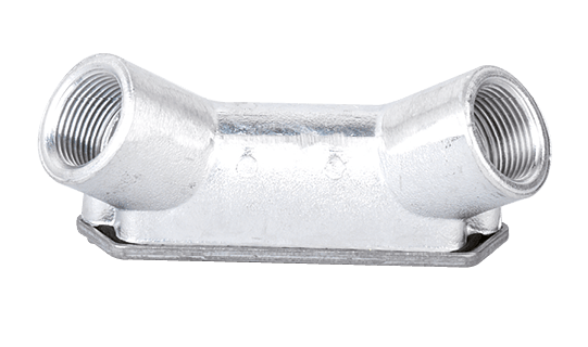 DKC EUROPE - Scatola di infilaggio in alluminio, 2 vie curve a 90°, filettatura GAS 2" 1/2, IP65