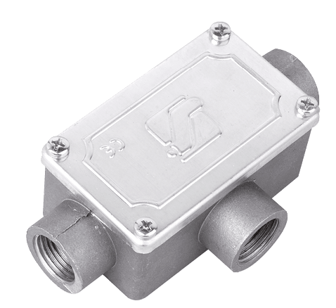 DKC EUROPE - Scatola di infilaggio in lega di alluminio, tre vie a T, filettatura GAS 1" 1/4, IP65