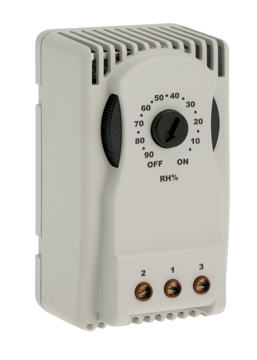 DKC EUROPE - Igrostato, campo di regolazione 10-90%, corrente nominale 10-5A, 120-240Vac 50/60Hz