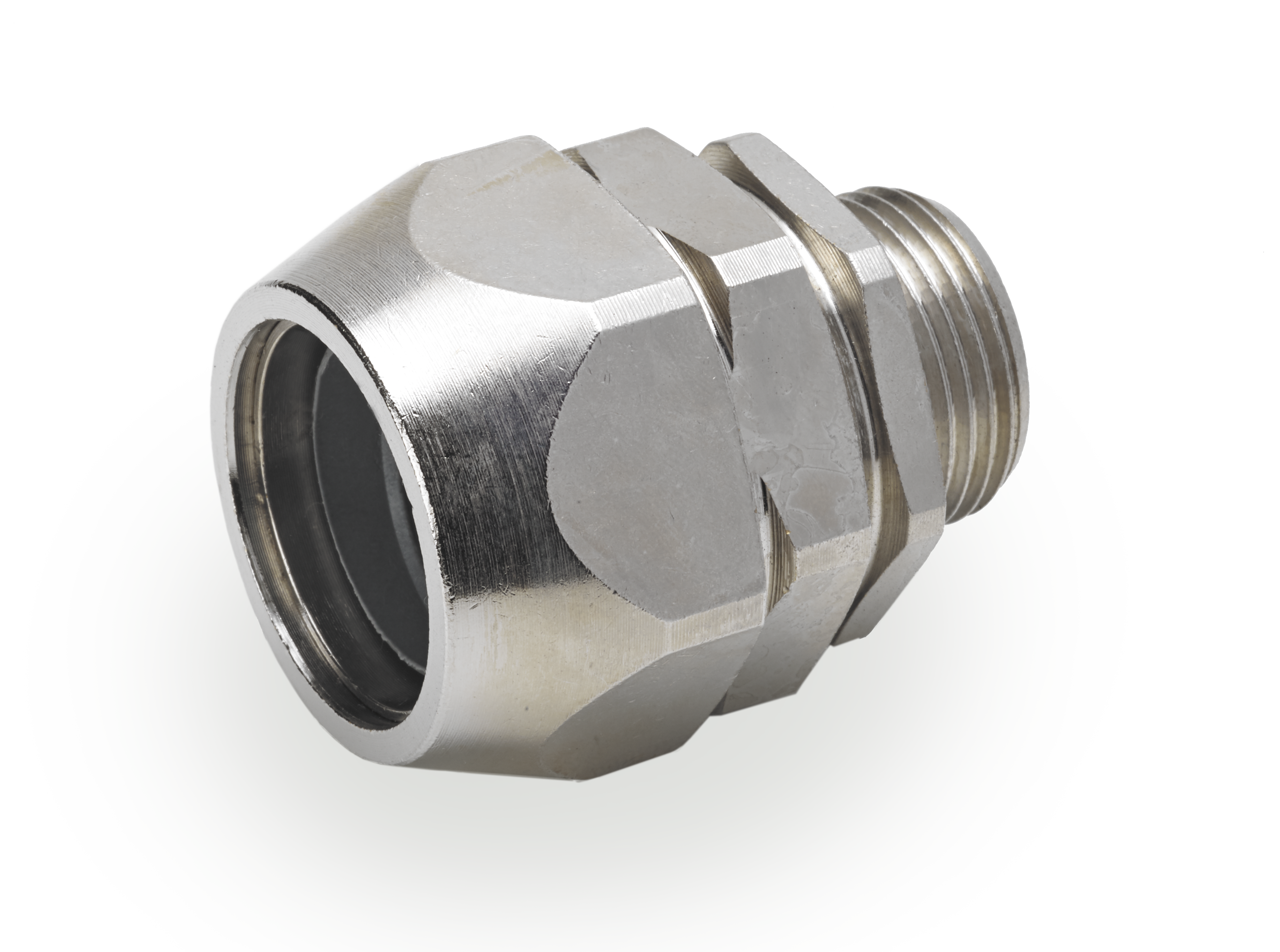 DKC EUROPE - Raccordo metallico maschio fisso per tubo fless. e treccia metallica, filetto M16x1,5 mm, AD10