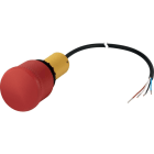 EATON INDUSTRIES - Pulsante d'emergenza/off, fungo 38mm, sblocco trazione, 2 NC, cavo nero estremità aperta, 4 poli, 1m, C22-PV-K02-P62 P.EMER.38 SB.TRAZ.2NC 1M.
