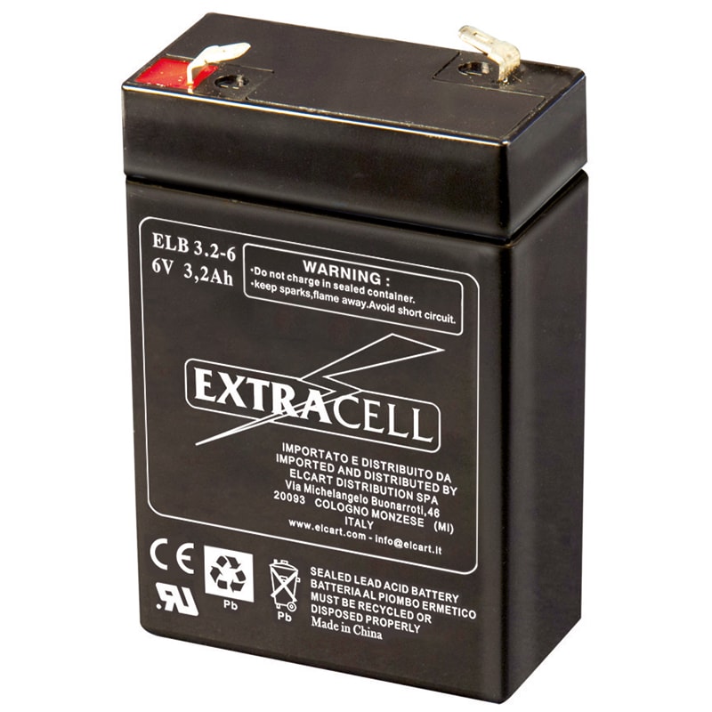 ELCART DISTRIBUTION - BATTERIA RIC.PIOMBO 6V 3,2 AH