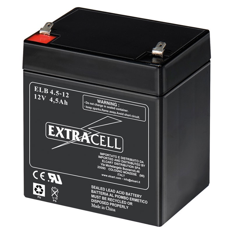 ELCART DISTRIBUTION - BATTERIA RIC.PIOMBO 12V 4,5 AH