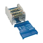 NVENT ERIFLEX - Distributore di potenza quadripolare da 80/100 A con 2 cavi sul lato linea e 9 connettori sul lato carico, dotato di 10 uscite.