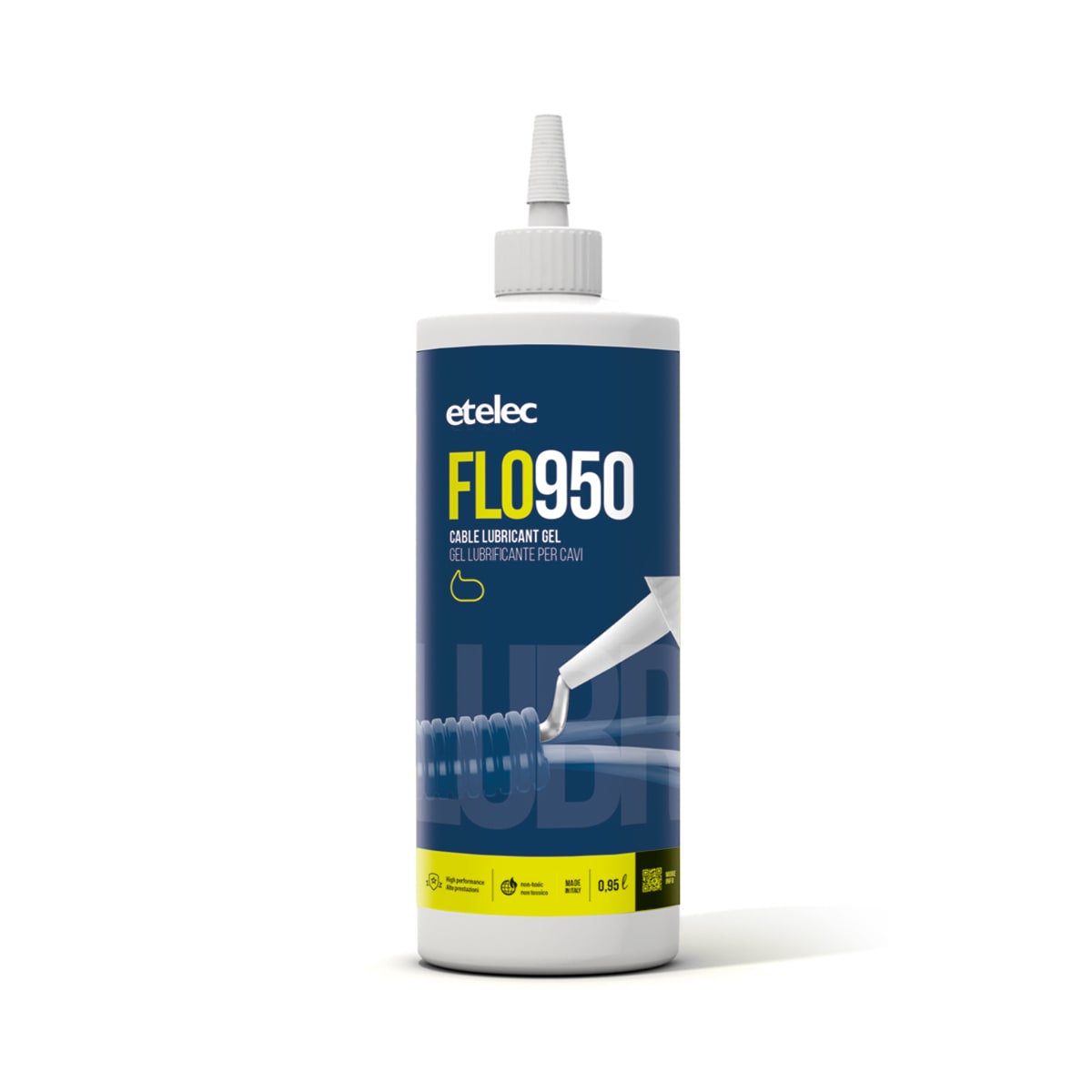 ETELEC - Gel lubrificante per posa cavi applicabile anche direttamente nei cavidotti - Flaconi da 0,95 L