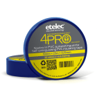 ETELEC - Nastro adesivo isolante in PVC ad uso professionale 19 mm x 25 m x 0,15 mm - Blu