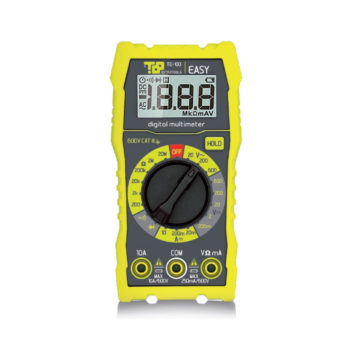 ETELEC - Multimetro digitale tascabile con display LCD retroilluminato per tensione AC/DC fino a 600 V