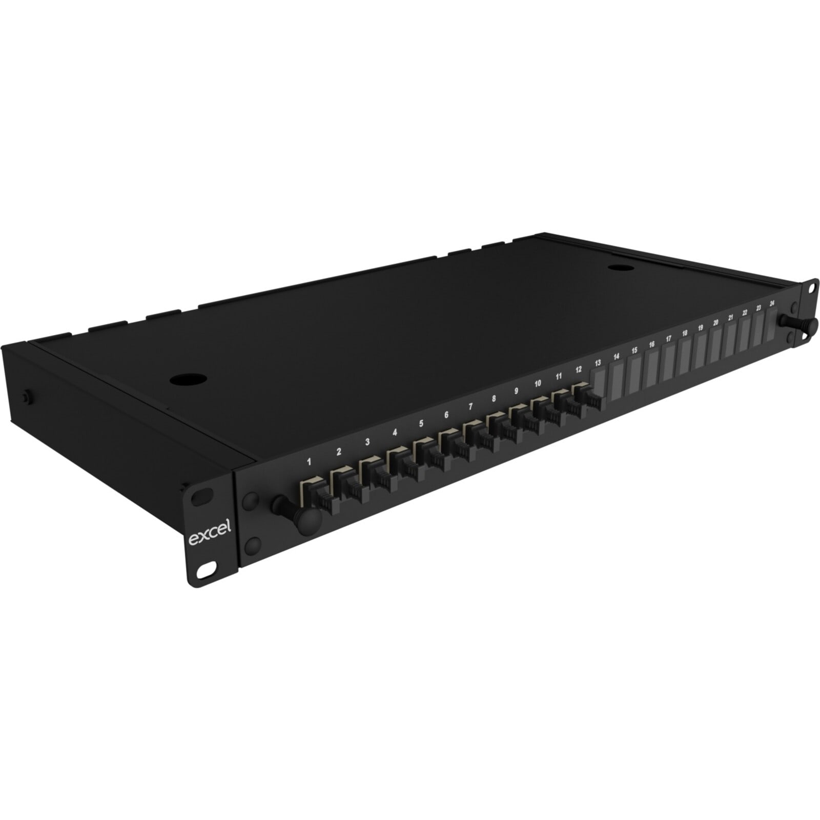 EXCEL - Pannello Patch Multimodo Excel Enbeam a 24 Vie OM2 con 12 Connettori Duplex LC (24 Fibre)