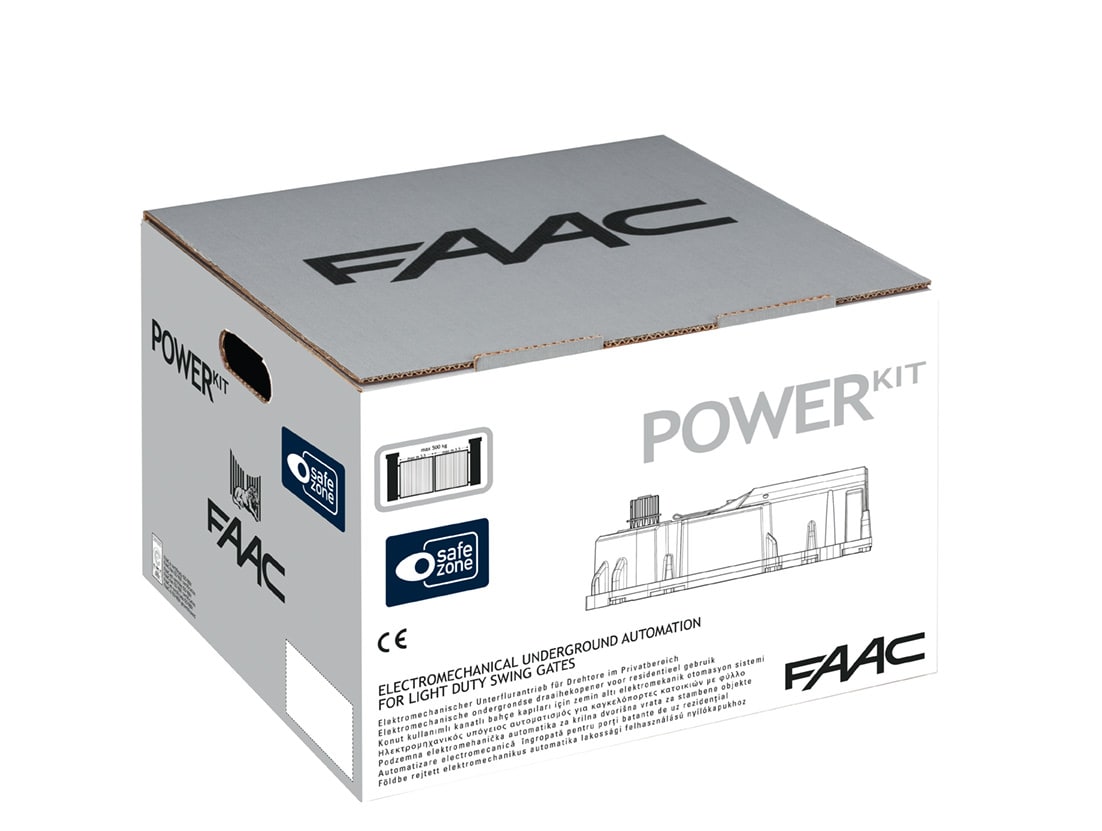 FAAC - POWER KIT 24V SAFE:  Operatore elettromeccanico 24V interrato per ante a battente ad uso residenziale in kit