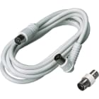 FANTON - Prolunga lineare 3m TV spina diritta e presa a squadra 9,5mm, colore bianco