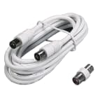 FANTON - Prolunga lineare 2m TV, spina e presa 9,5mm con adattatore, colore bianco