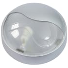 FANTON - Plafoniera MAXI tonda 100W E27 IP65 con palpebra, colore argento metallizzato