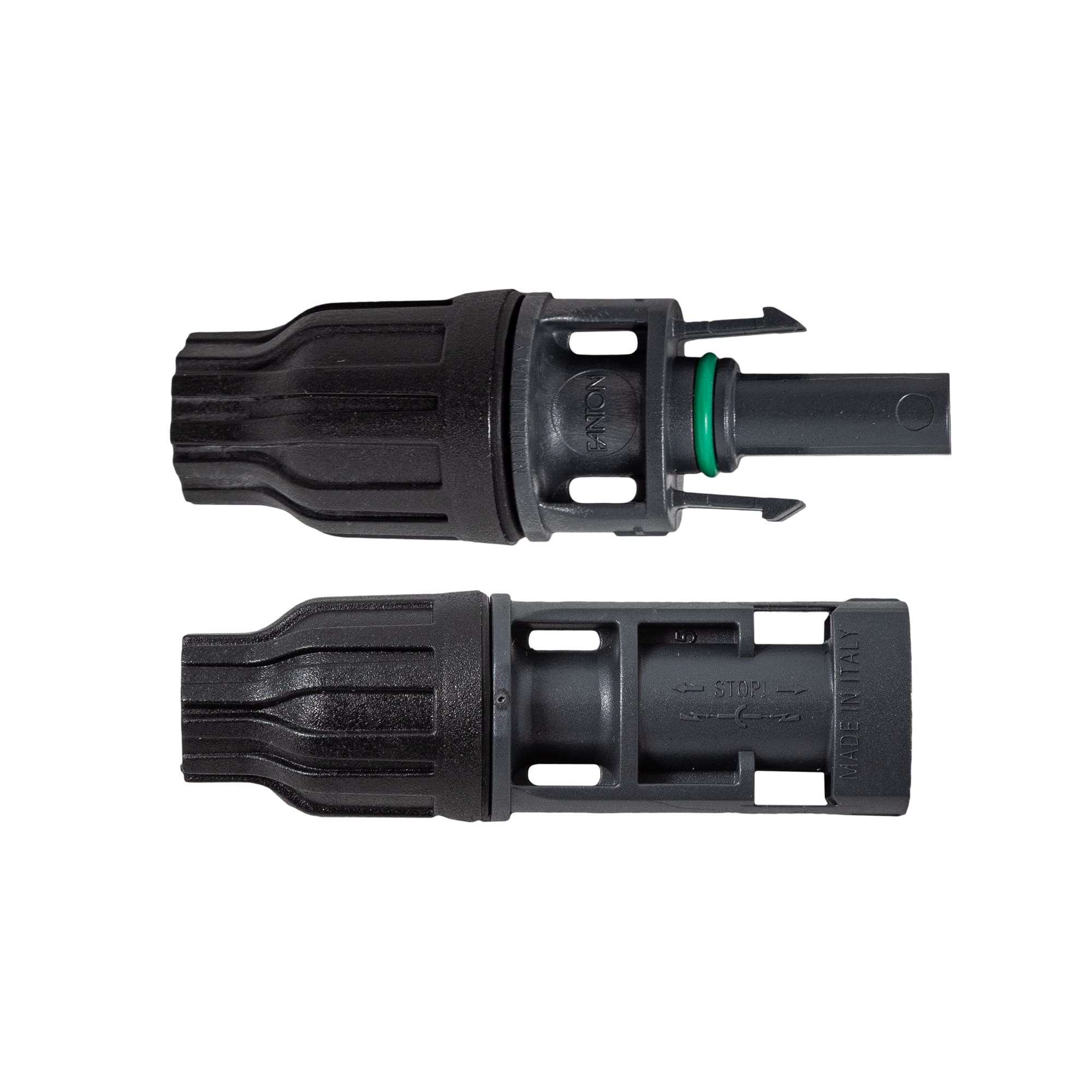 FANTON - Coppia connettori fotovoltaici FAST 1 maschio + 1 femmina FMC4, maschio apribile con utensile, per cavo sez.46mm - conf.50 coppie