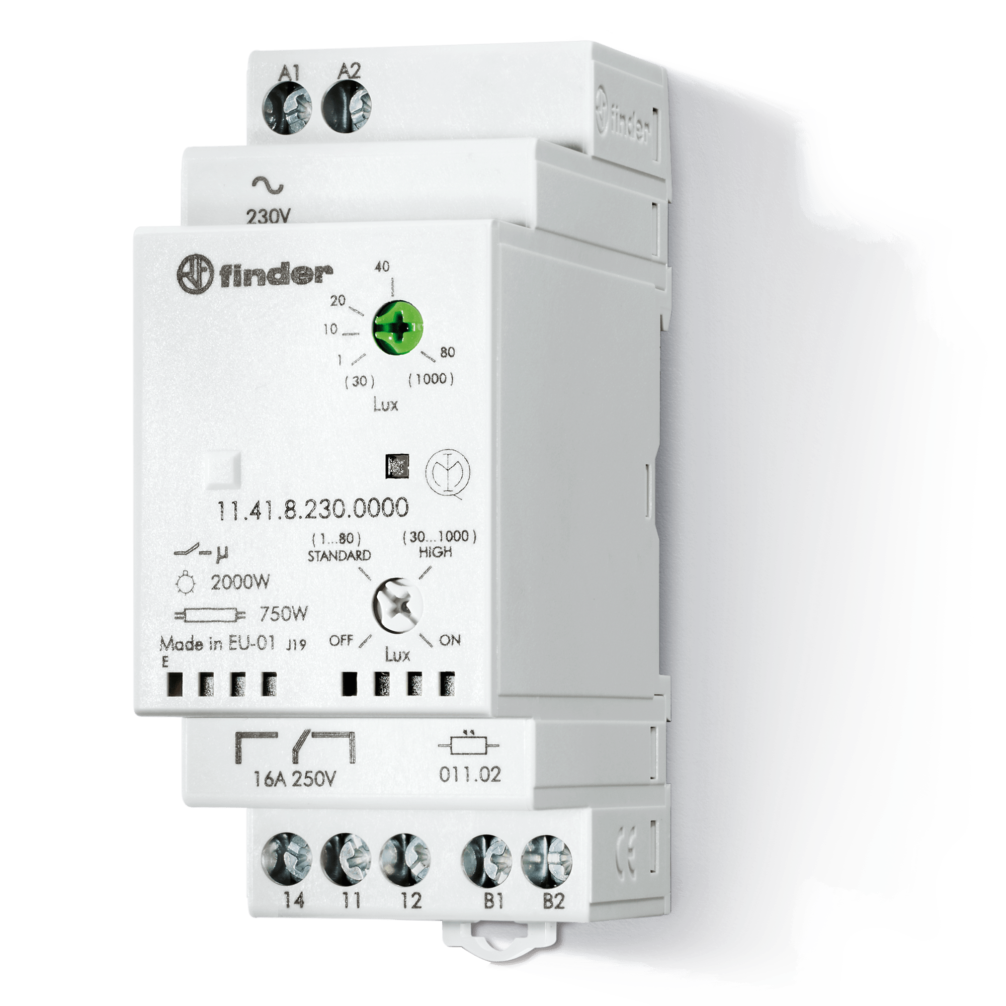 FINDER - CREPUSCOLARE DIN 35MM 1CO 16A 1-1000LUX