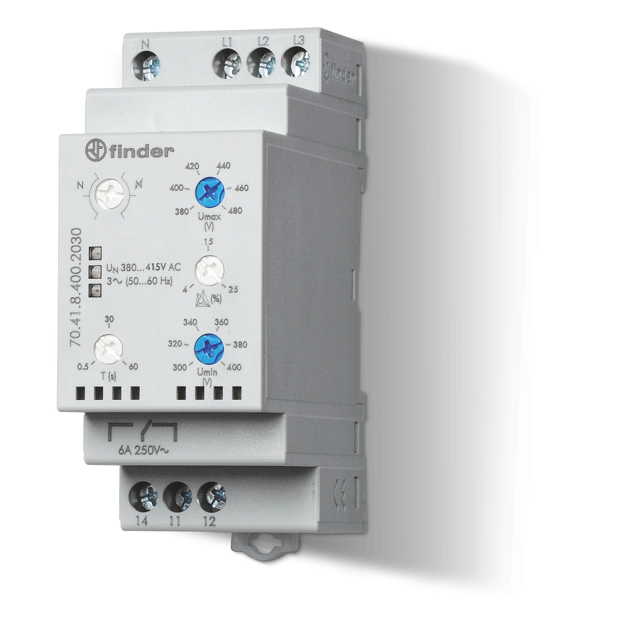 FINDER - CONTROLLO TENSIONE TRIFASE+NEUTRO 1CO