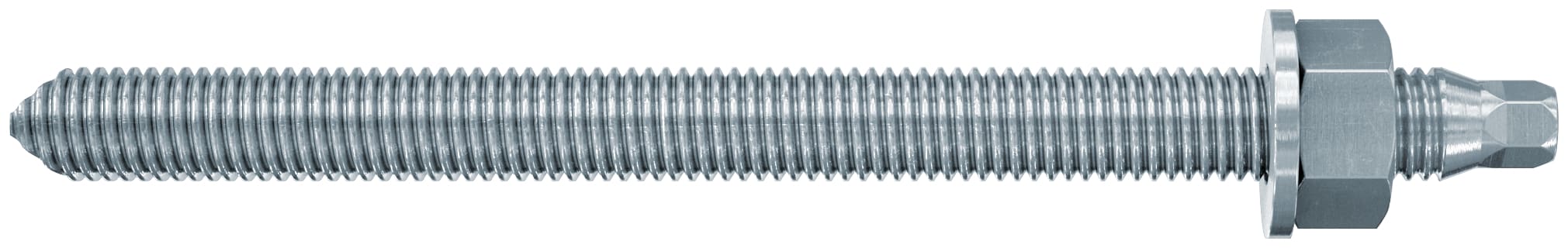 FISCHER - Barra RG M12x220 in acciaio zincato classe 5.8, ideale per ancoranti chimici fischer, adatta a fissaggi di macchinari e strutture metalliche interne.