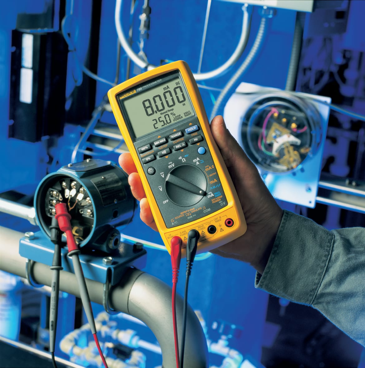 FLUKE - Fluke 789/E Multimetro 1000V AC/DC, 440mA, con calibratore di processo 0..20mA, 24V, HART