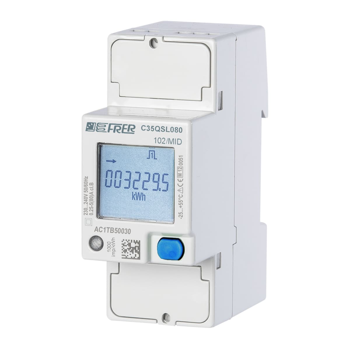 FRER - CONT.2MOD.LCD MONOFASE 230V DIR 80A MID