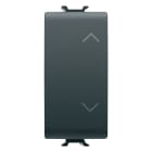 GEWISS - COMMUTATORE UNIPOLARE 250V ac - 10AX - NEUTRO - SIMBOLO SU-GIU' - 1 MODULO - NERO SATINATO - CHORUSMART