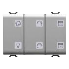 GEWISS - PULSANTIERA CON SIMBOLI INTERCAMBIABILI - KNX - 6 CANALI - 3 MODULI - TITANIO - CHORUSMART
