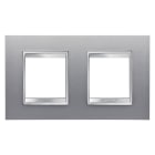 GEWISS - PLACCA LUX INTERNATIONAL - IN TECNOPOLIMERO VERNICIATO - 2+2 POSTI ORIZZONTALE - TITANIO - CHORUSMART