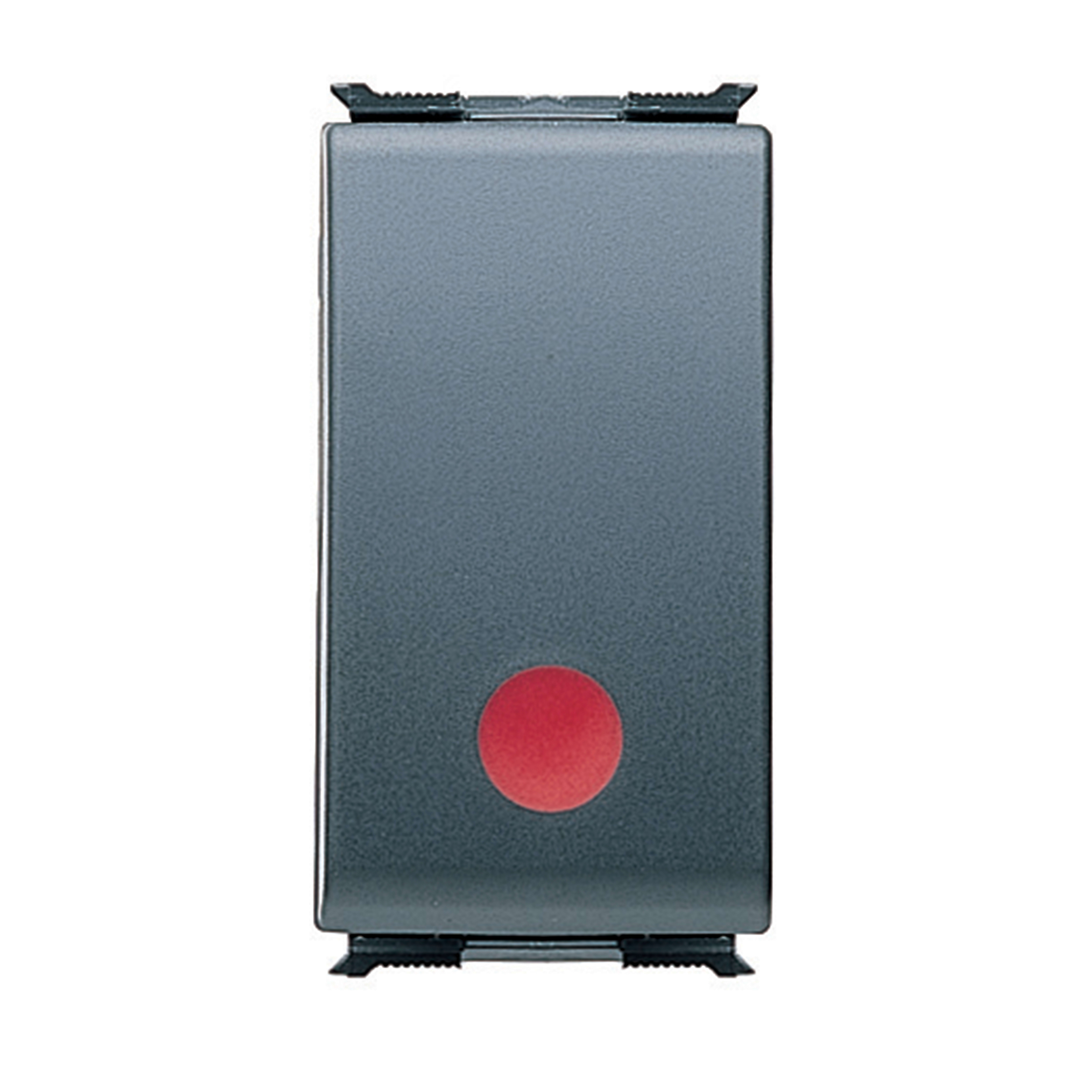 GEWISS - PULSANTE UNIPOLARE 250V ac - 10A CONTATTO AUSILIARE NA - ARRESTO - SIMBOLO: ROSSO - 1 MODULO - PLAYBUS