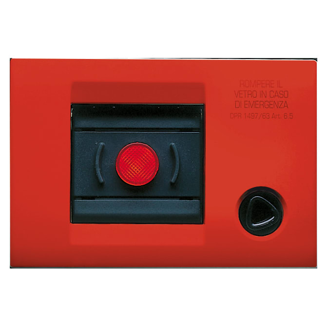 GEWISS - PLACCA AUTOPORTANTE PER EMERGENZA - IP40 - ROSSO - PLAYBUS