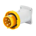 GEWISS - SPINA FISSA DA INCASSO DIRITTA - IP67 - 2P+T 16A 100-130V 50/60HZ - GIALLO - 4H - CABLAGGIO A VITE