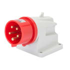 GEWISS - SPINA FISSA DA PARETE A 90° - IP44 - 3P+N+T 16A 380-415V 50/60HZ - ROSSO - 6H - CABLAGGIO A VITE