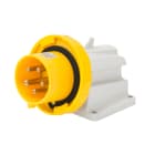 GEWISS - SPINA FISSA DA PARETE A 90° - IP67 - 2P+T 16A 100-130V 50/60HZ - GIALLO - 4H - CABLAGGIO A VITE