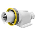 GEWISS - SPINA FISSA DA PARETE A 90° - IP67 - 3P+N+T 63A 100-130V 50/60HZ - GIALLO - 4H - CABLAGGIO A MANTELLO