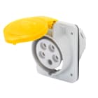 GEWISS - PRESA FISSA DA INCASSO A 10° HP - IP44/IP54 - 2P+T 32A 100-130V 50/60HZ - GIALLO - 4H - CABLAGGIO A VITE