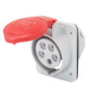 GEWISS - PRESA FISSA DA INCASSO A 10° HP - IP44/IP54 - 3P+T 32A 380-415V 50/60HZ - ROSSO - 6H - CABLAGGIO A VITE